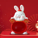 Maxbell Rabbit Statue Figurine Resin Decorative for Bookshelf Living Room Office Big Belly