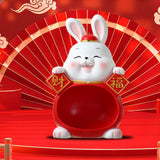 Maxbell Rabbit Statue Figurine Resin Decorative for Bookshelf Living Room Office Big Belly