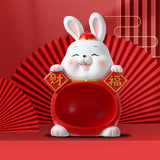 Maxbell Rabbit Statue Figurine Resin Decorative for Bookshelf Living Room Office Big Belly
