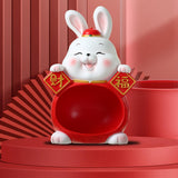 Maxbell Rabbit Statue Figurine Resin Decorative for Bookshelf Living Room Office Big Belly