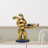 Maxbell Rabbit Desk Storage Tray Statue Creative Figurine Decor Apartment Office Aureate