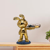 Maxbell Rabbit Desk Storage Tray Statue Creative Figurine Decor Apartment Office Aureate