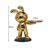 Maxbell Rabbit Desk Storage Tray Statue Creative Figurine Decor Apartment Office Aureate
