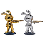 Maxbell Rabbit Desk Storage Tray Statue Creative Figurine Decor Apartment Office Aureate