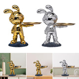 Maxbell Rabbit Desk Storage Tray Statue Creative Figurine Decor Apartment Office Aureate