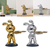 Maxbell Rabbit Desk Storage Tray Statue Creative Figurine Decor Apartment Office Aureate