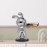Maxbell Rabbit Desk Storage Tray Statue Creative Figurine Decor Apartment Office Argent