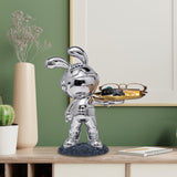 Maxbell Rabbit Desk Storage Tray Statue Creative Figurine Decor Apartment Office Argent