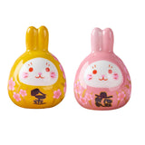 Maxbell Rabbit Statue Desktop Ornament Animal Model for Spring Festival Decor pink