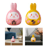 Maxbell Rabbit Statue Desktop Ornament Animal Model for Spring Festival Decor pink
