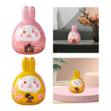 Maxbell Rabbit Statue Desktop Ornament Animal Model for Spring Festival Decor pink