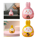 Maxbell Rabbit Statue Desktop Ornament Animal Model for Spring Festival Decor pink