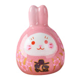 Maxbell Rabbit Statue Desktop Ornament Animal Model for Spring Festival Decor pink