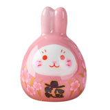 Maxbell Rabbit Statue Desktop Ornament Animal Model for Spring Festival Decor pink