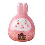 Maxbell Rabbit Statue Desktop Ornament Animal Model for Spring Festival Decor pink