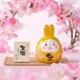 Maxbell Rabbit Statue Desktop Ornament Animal Model for Spring Festival Decor yellow