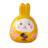 Maxbell Rabbit Statue Desktop Ornament Animal Model for Spring Festival Decor yellow