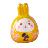 Maxbell Rabbit Statue Desktop Ornament Animal Model for Spring Festival Decor yellow
