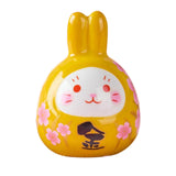 Maxbell Rabbit Statue Desktop Ornament Animal Model for Spring Festival Decor yellow
