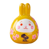 Maxbell Rabbit Statue Desktop Ornament Animal Model for Spring Festival Decor yellow