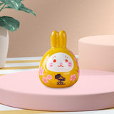 Maxbell Rabbit Statue Desktop Ornament Animal Model for Spring Festival Decor yellow