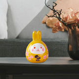 Maxbell Rabbit Statue Desktop Ornament Animal Model for Spring Festival Decor yellow