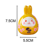 Maxbell Rabbit Statue Desktop Ornament Animal Model for Spring Festival Decor yellow