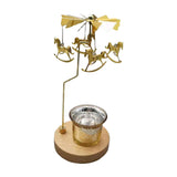 Maxbell Tea Light Candle Holder Rotating Candlestick for Gift New Year Festivals Gold
