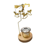 Maxbell Tea Light Candle Holder Rotating Candlestick for Gift New Year Festivals Gold