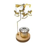 Maxbell Tea Light Candle Holder Rotating Candlestick for Gift New Year Festivals Gold