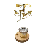 Maxbell Tea Light Candle Holder Rotating Candlestick for Gift New Year Festivals Gold