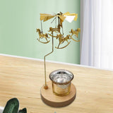 Maxbell Tea Light Candle Holder Rotating Candlestick for Gift New Year Festivals Gold