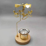 Maxbell Tea Light Candle Holder Rotating Candlestick for Gift New Year Festivals Gold
