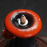 Maxbell Creative Backflow Incense Burner Mushroom Figurine for Home Office Indoor
