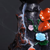 Maxbell Creative Backflow Incense Burner Mushroom Figurine for Home Office Indoor