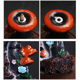 Maxbell Creative Backflow Incense Burner Mushroom Figurine for Home Office Indoor