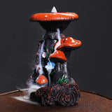 Maxbell Creative Backflow Incense Burner Mushroom Figurine for Home Office Indoor