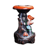 Maxbell Creative Backflow Incense Burner Mushroom Figurine for Home Office Indoor