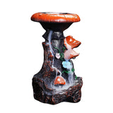 Maxbell Creative Backflow Incense Burner Mushroom Figurine for Home Office Indoor