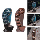 Maxbell Ceramic Incense Holder Desk Backflow Incense Burner for Home Decor Cafe Gift Blue