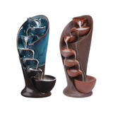 Maxbell Ceramic Incense Holder Desk Backflow Incense Burner for Home Decor Cafe Gift Blue