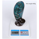 Maxbell Ceramic Incense Holder Desk Backflow Incense Burner for Home Decor Cafe Gift Blue