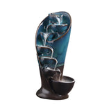 Maxbell Ceramic Incense Holder Desk Backflow Incense Burner for Home Decor Cafe Gift Blue
