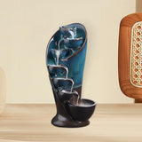 Maxbell Ceramic Incense Holder Desk Backflow Incense Burner for Home Decor Cafe Gift Blue