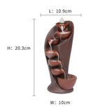 Maxbell Ceramic Incense Holder Desk Backflow Incense Burner for Home Decor Cafe Gift Brown