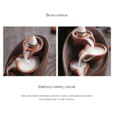 Maxbell Ceramic Incense Holder Desk Backflow Incense Burner for Home Decor Cafe Gift Brown