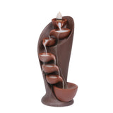 Maxbell Ceramic Incense Holder Desk Backflow Incense Burner for Home Decor Cafe Gift Brown