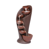 Maxbell Ceramic Incense Holder Desk Backflow Incense Burner for Home Decor Cafe Gift Brown