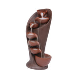 Maxbell Ceramic Incense Holder Desk Backflow Incense Burner for Home Decor Cafe Gift Brown