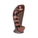 Maxbell Ceramic Incense Holder Desk Backflow Incense Burner for Home Decor Cafe Gift Brown